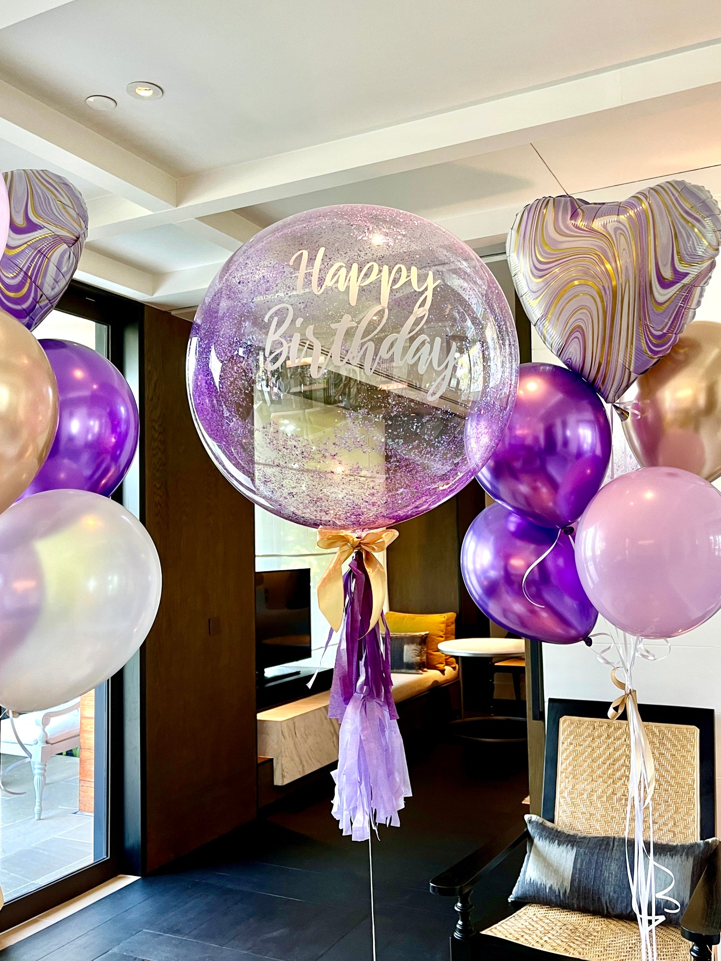 24" Chrome Purple Balloon Set